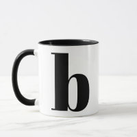 Lettre initiale Monogramme moderne noir et blanc B
