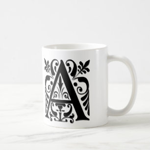 Mug Lettre initiale Monogramme - style de coupe de pap