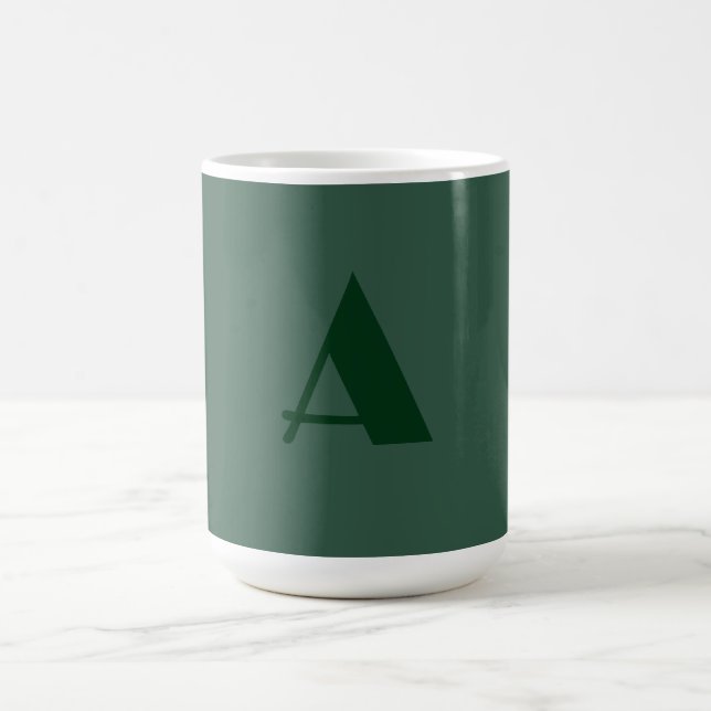 Mug LETTRE INITIALE MONOGRAPHIQUE Personnalisée Vert c (Centre)