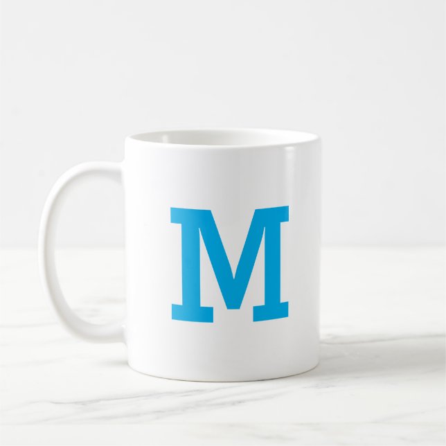 MUG LETTRE INITIALE MOYENNE PERSONNALISÉE BLANC (Gauche)