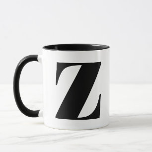 MUG LETTRE INITIALE MOYENNE Z NOIR ET BLANC