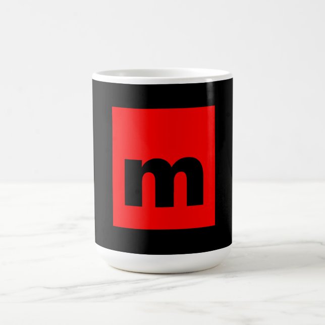 MUG LETTRE INITIALE NOIRE ROUGE LETTRE NOIRE PLACE (Centre)
