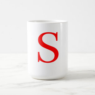 MUG LETTRE INITIALE ROUGE ET BLANCHE MINUSCULE MONOMOB