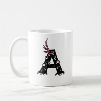 Mug Lettre initiale un monstre mignon drôle