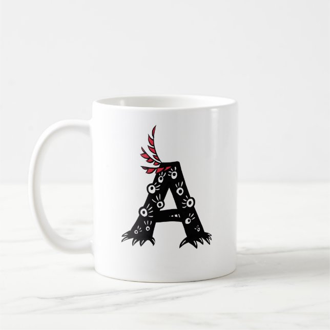 Mug Lettre initiale un monstre mignon drôle (Gauche)