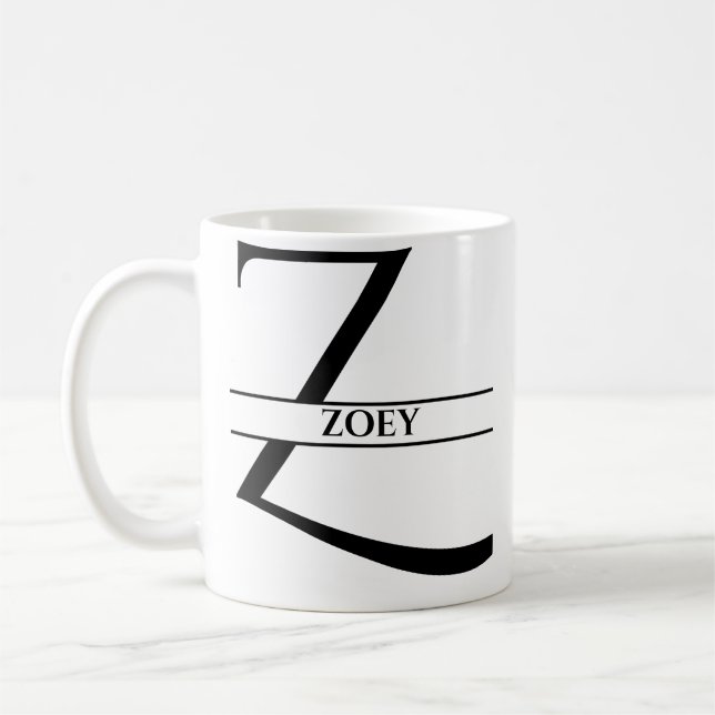 Mug Lettre initiale Z élégante personnalisée (Gauche)