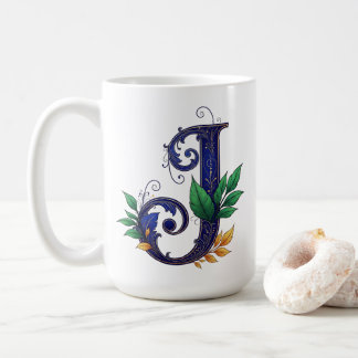 Mug Lettre J élégante en cursive
