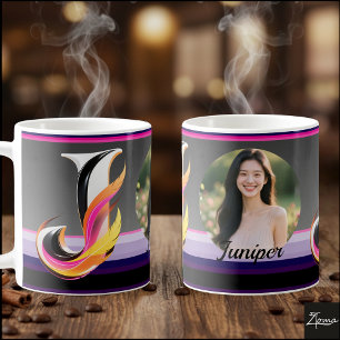 Mug Lettre J Néon Abstrait Fluide Plume