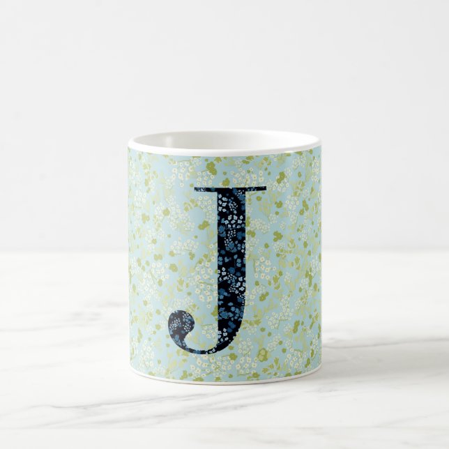 Mug Lettre J vert clair et bleu liberté (Centre)