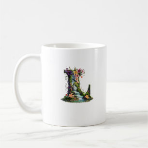 Mug Lettre L avec Lilies et Cascades - Imaginaire