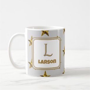 Mug LETTRE L Étoiles D'Argent Accent Monogramme Initia