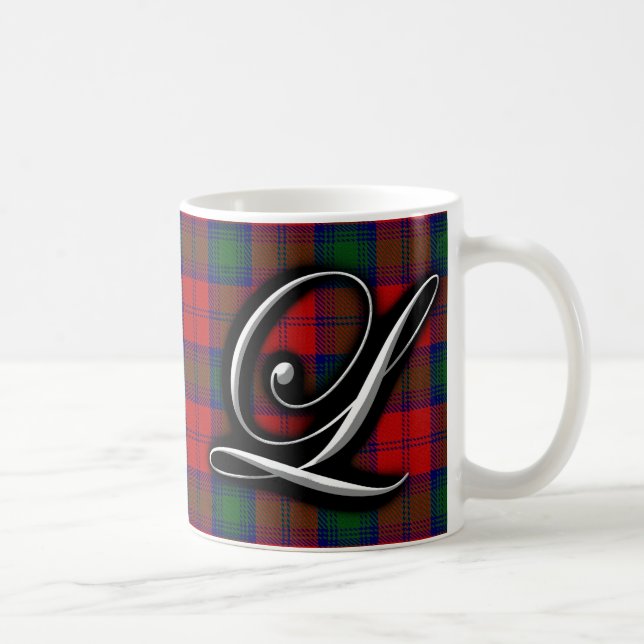 Mug Lettre L tartan de Lindsay Lindsey de clan de (Droite)