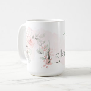 MUG LETTRE LONGUE ROSE BLANCHE CLAIRE L