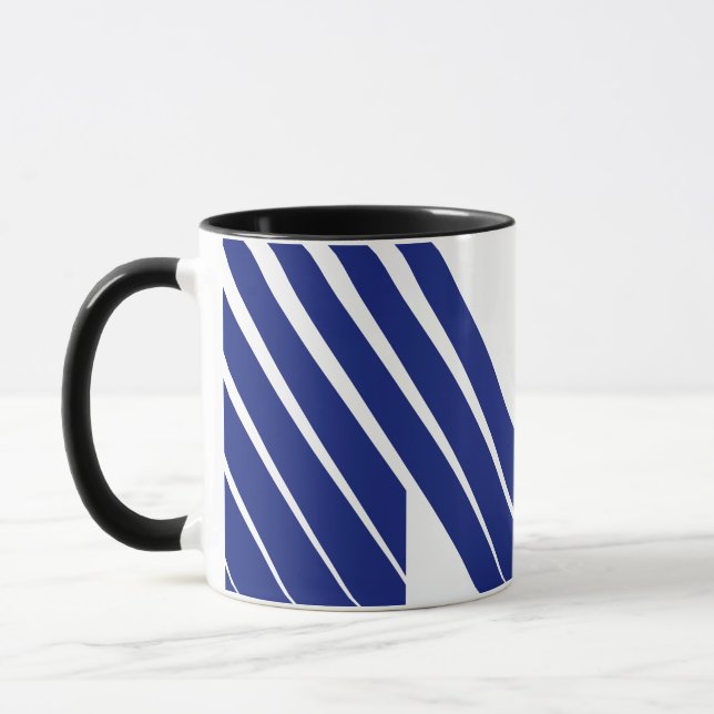 Mug Lettre M élégante ligne bleue  (Gauche)