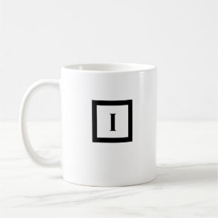 Mug Lettre minimaliste Monogramme I Noir & Blanc