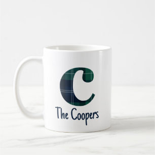 Mug Lettre minuscule c initiale et nom en vichy