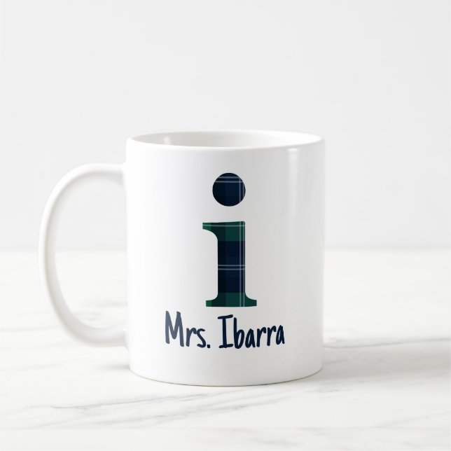 Mug Lettre minuscule d'impression plaid i initiale et  (Gauche)