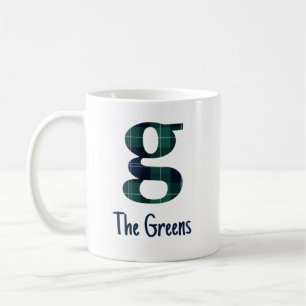 Mug Lettre minuscule g initiale et nom en Imprimé écos