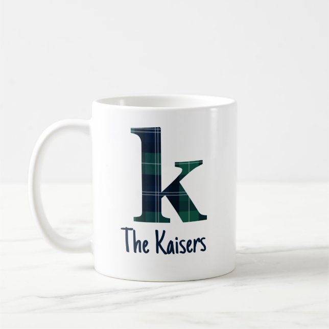 Mug Lettre minuscule k initiale et nom en Imprimé Vich (Gauche)