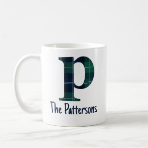 Mug Lettre minuscule p initiale et nom en Imprimé Vich