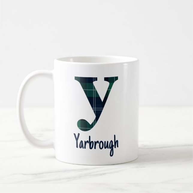 Mug Lettre minuscule y initiale et nom en Imprimé carr (Gauche)