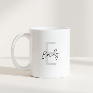 Mug Lettre moderne Nom du monogramme