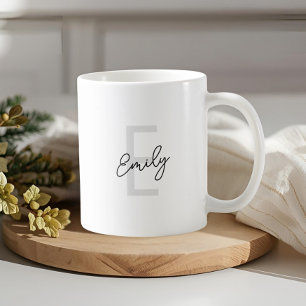 Mug Lettre moderne Nom du monogramme