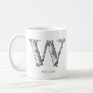 Mug Lettre moderne W Nom du monogramme