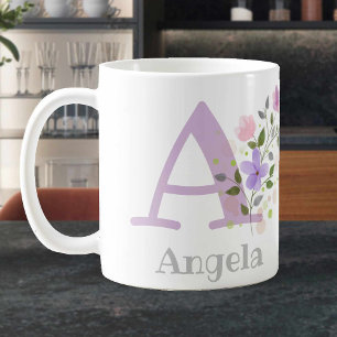 Mug Lettre monogramme A & prénom chrétien