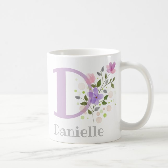 Mug Lettre monogramme D et prénom chrétien (Droite)