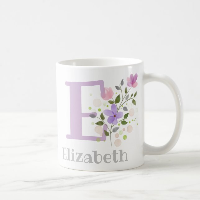 Mug Lettre monogramme E et prénom chrétien (Droite)