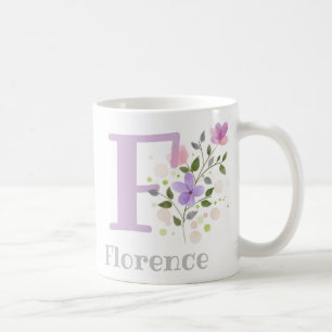 Mug Lettre monogramme F & Nom chrétien