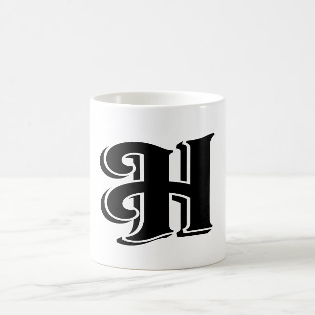 Mug Lettre monogramme H Nom initial (Centre)