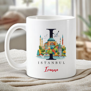 Mug Lettre Monogramme Istanbul I Cadeau Personnalisé