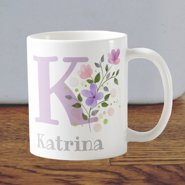 Mug Lettre monogramme K et nom chrétien (Créateur téléchargé)