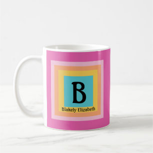 Mug Lettre Monogramme mignonne et colorée Nom Fille Am