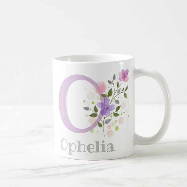 Mug Lettre monogramme O et prénom (Droite)
