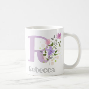 Mug Lettre monogramme R & prénom