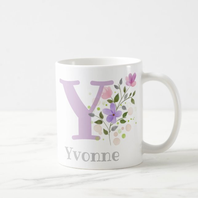 Mug Lettre monogramme Y et prénom chrétien (Droite)