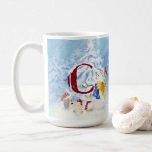 Mug LETTRE MONOGRAPHIQUE C Snown Noël Angel Snowman