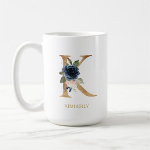Mug LETTRE MONOGRAPHIQUE Florale Blush Navy "K" Person