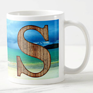 Mug LETTRE MONOGRAPHIQUE INITIALE EN BOIS S PLAGE Océa