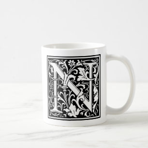 Mug Lettre N Monogramme médiéval Art Nouveau