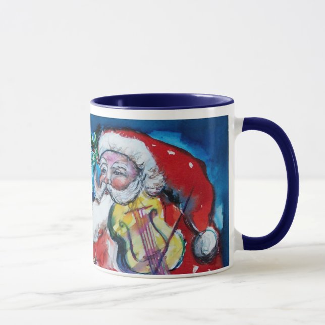 MUG LETTRE NOËL W / PÈRE NOËL AVEC MONOGRAMME VIOLON (Droite)