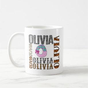 Mug Lettre O Olivia Impression Animale pour Garçons & 