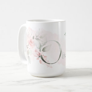 Mug Lettre O Rose rose rose pâle délicate