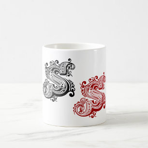 Mug LETTRE ORNÉE vintage S MONogramme