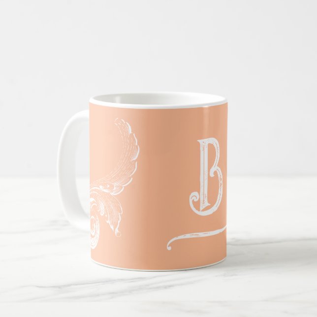 Mug LETTRE ORNEMENTALE vintage BOUE (Devant gauche)