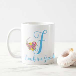 Mug LETTRE papillon F BOURSE Florale
