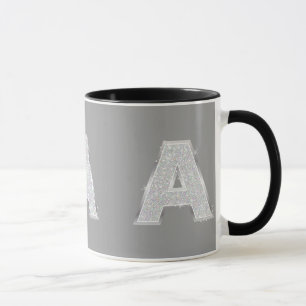 Mug LETTRE Parties scintillant EN ARGENT A